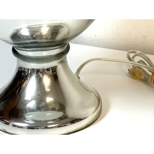 1970s Large Mid-Century Silvered Mercury Glass Baluster Table Lamp For Sale - Image 11 of 12