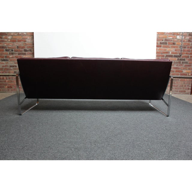 Preben Fabricius for Walter Knoll Cordovan Leather and Chromed Steel Sofa For Sale In New York - Image 6 of 13