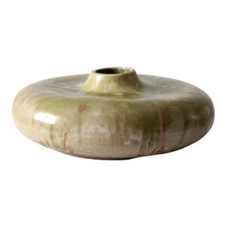 Vintage Studio Pottery Disc Vase For Sale