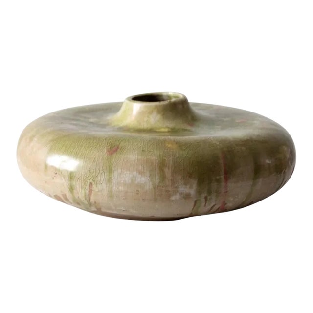 Vintage Studio Pottery Disc Vase For Sale
