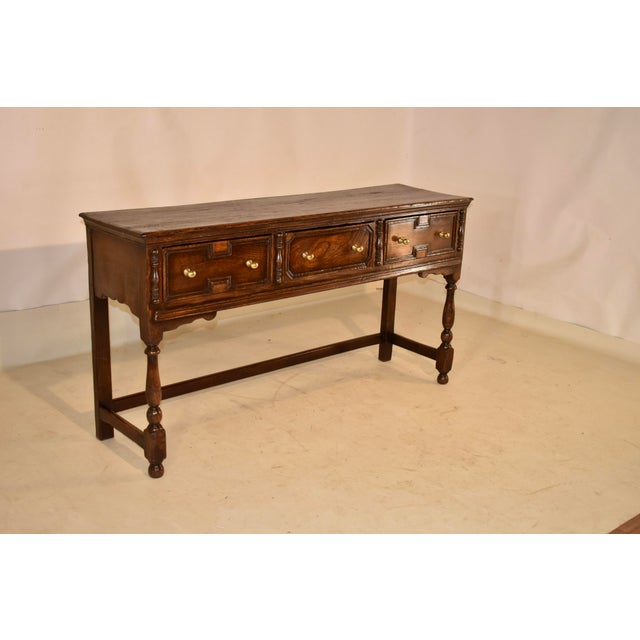 English Circa 1900 English Elm Geometric Sideboard For Sale - Image 3 of 9