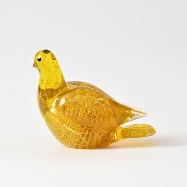 1960s Murano glass bird figurine with gold leaf. This piece is attributed to the mentioned designer/maker. It has no...