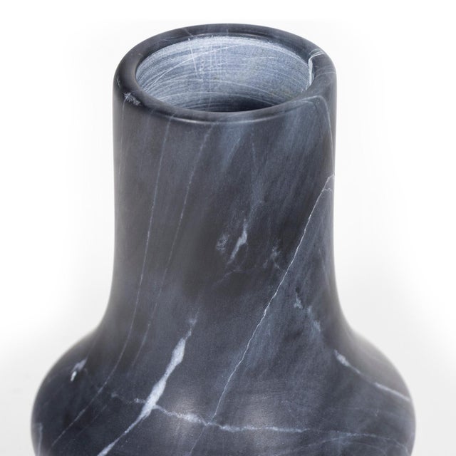 2020s Jasper Marble Vase Small, Black For Sale - Image 5 of 6