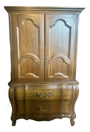 Vintage French Provincial Solid Wood Armoire