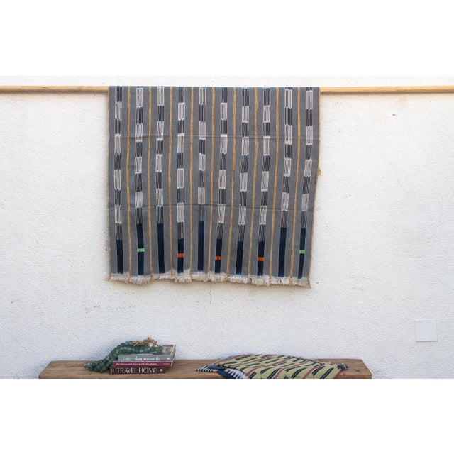 Vintage Baoule African "Pastel Forest" Ikat Throw For Sale In Los Angeles - Image 6 of 6