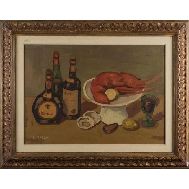 Still Life with Lobster is an original painting by Giovanni March. Oil on canvas. Hand-signed by the artist on the lower...
