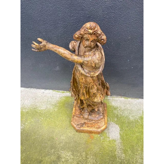 Figurative 18th Century Italian Giltwood Figure For Sale - Image 3 of 13