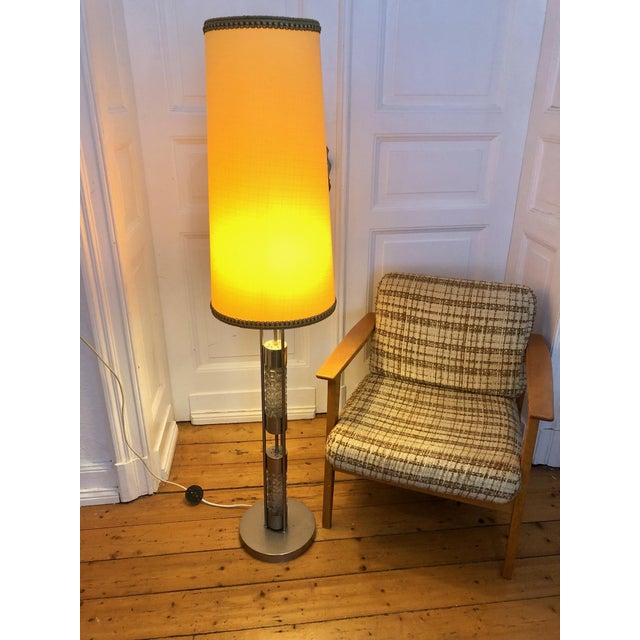 Vintage floor lamp with illuminated base by Richard Essig, Besigheim, Germany, 1970s. High-quality chrome column with...