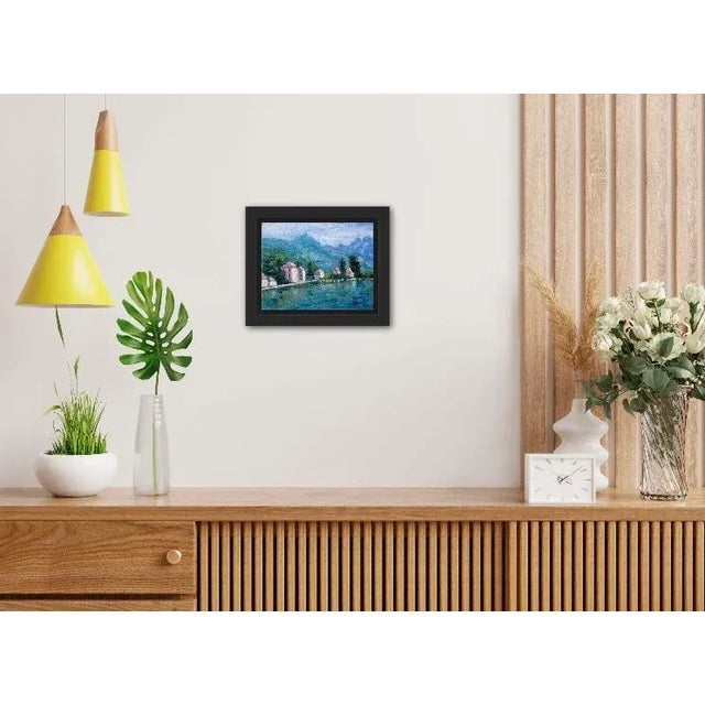 Lake Como Italy Original Oil Painting Landscape Wall Decor For Sale - Image 9 of 12