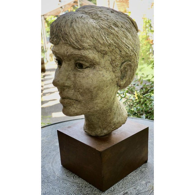 Light Yellow Artist's Bust of a Woman, 1960s For Sale - Image 8 of 8