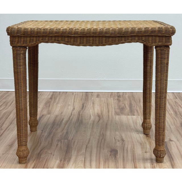 Vintage Woven Wicker Side Table For Sale In Kansas City - Image 6 of 9