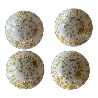 Set of 4 Sheffield Ironstone Golden Meadow Small Bowls 1950s Vintage English Ironstone For Sale