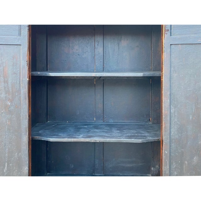 Chinese Vintage Brown Golden Scenery Armories Storage Cabinet For Sale - Image 9 of 11