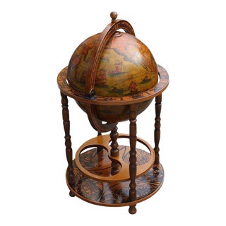 Circa 1960s French Mid-Century World Globe Bar For Sale