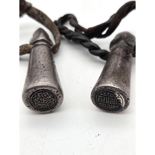 Silver Lot of Tibetan Silver and Mixed Metal Wax Seal Stamps, Set of 13 For Sale - Image 8 of 10