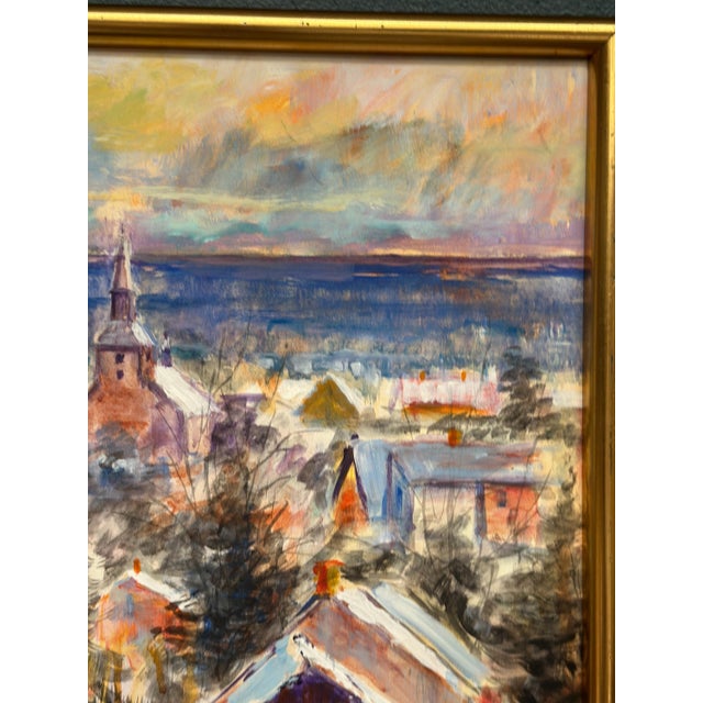 Alex Hansen, Snow‑Covered Coastline, 1950s, Oil on Canvas, Framed For Sale - Image 6 of 10