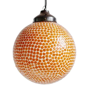Orange Mosaic Globe Pendant Light Small