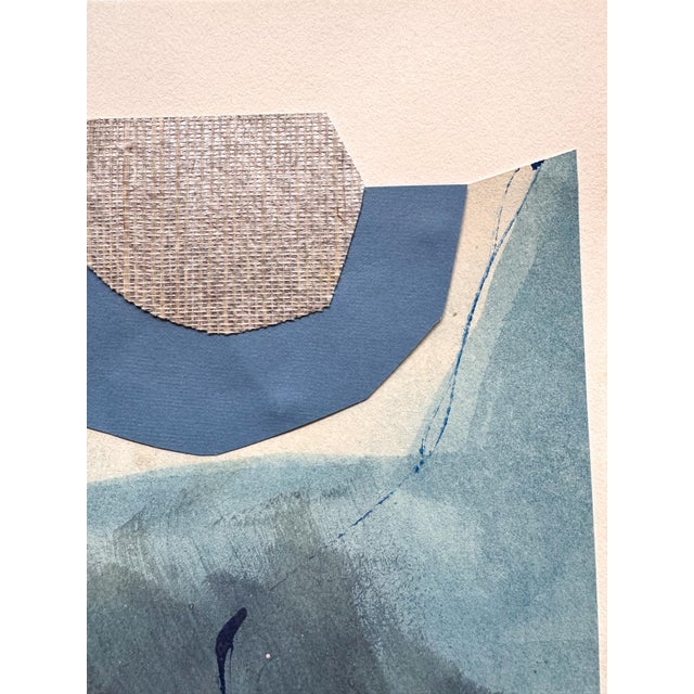 "Im Blue 4" Original Mixed-Media Collage on Paper by Zac Woodiel For Sale In Little Rock - Image 6 of 8