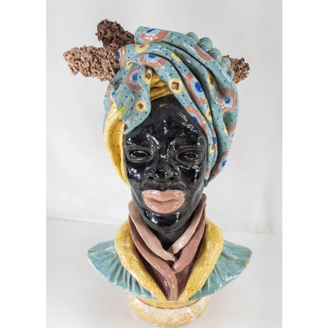 Figurative Early 20th Century Art Pottery Faience Majolica African American Figure For Sale - Image 3 of 13