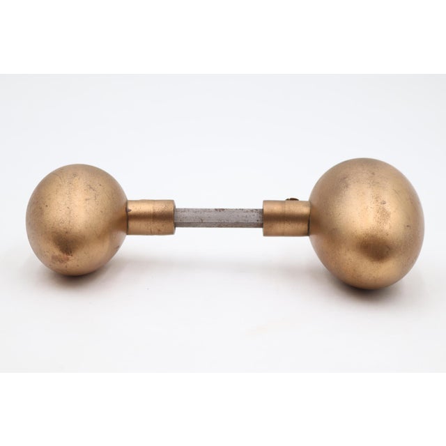 Mid 20th Century Pair of Vintage Bronze Egg Shaped Entry Door Knobs For Sale - Image 5 of 8
