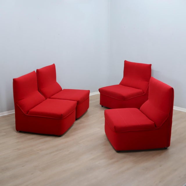 Vintage Baia Modular Lounge Armchairs by Citterio & Nava for B&B Italia, 1970s, Set of 4 For Sale - Image 14 of 14