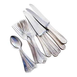 1920s Service for 6 Silver Plated Flatware From the Statler Hotel For Sale