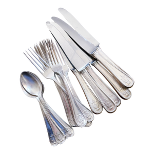 1920s Service for 6 Silver Plated Flatware From the Statler Hotel
