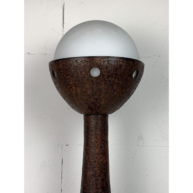 Mid-Century Brutalist Dutch Ceramic Mushroom Floor Lamp, 1960s For Sale - Image 4 of 11
