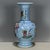 Chinese Chinese Light Blue Glazed Porcelain Vase With Famille Rose Antiques Motif For Sale - Image 3 of 9