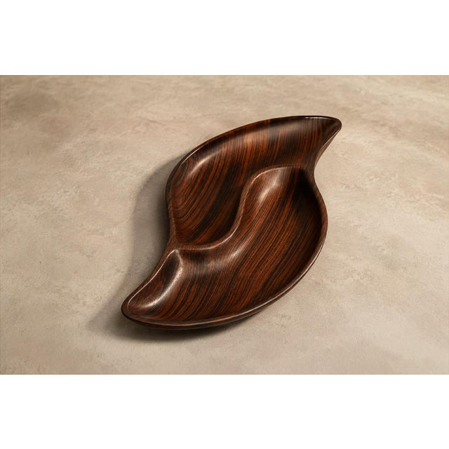 1960s Brazilian Mid-Century Modern Sculptural Platter in Solid Jacarandá Rosewood For Sale - Image 13 of 16
