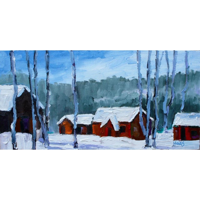 Sorenson's in Winter, Modern Landscape Oil Painting For Sale - Image 10 of 11