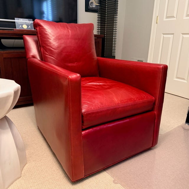 Red C R Laine Red Leather Chairs For Sale - Image 8 of 12