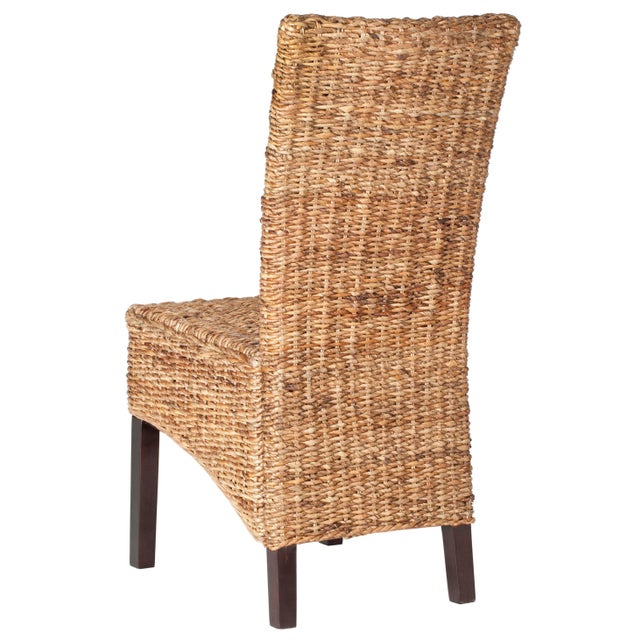 Melanie 18''H Rattan Side Chair in Natural & Dark Brown - a Pair For Sale - Image 4 of 7