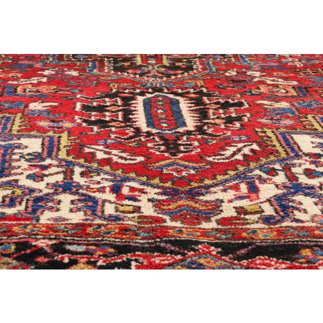 Early 20th Century Antique Persian Heriz Rug, 07'03 X 10'06 For Sale - Image 5 of 10