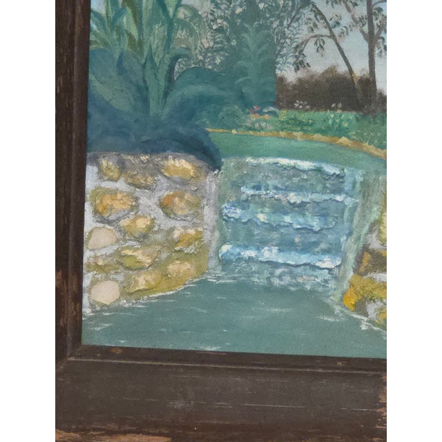 Unusual Folk Art Riverside Landscape Painting For Sale In San Antonio - Image 6 of 16