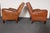 Pair of French Art Deco Leather Angled Back Club Chairs With Nailhead Decoration For Sale - Image 4 of 18
