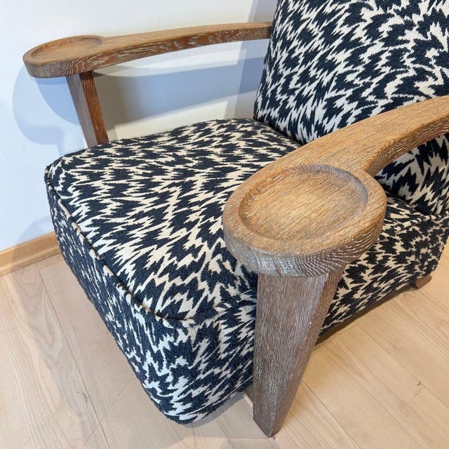 Art Deco Limed Oak Club Chair from De Coene, Belgium, 1930s For Sale - Image 10 of 18