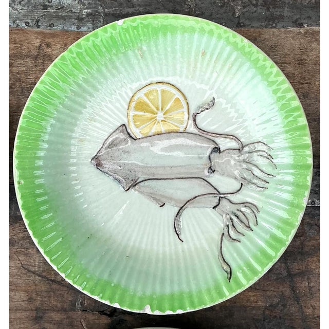 Vintage Italian Hand-Painted Ceramic Seafood Plates - Set of 8 For Sale - Image 11 of 13