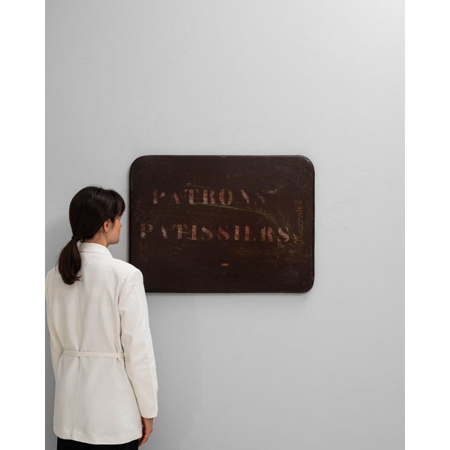 1920s French Patron Pâtissiers Metal Bakery Sign For Sale - Image 10 of 18