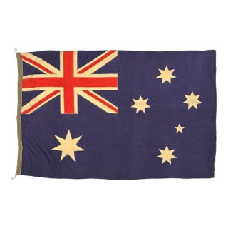Vintage Wool Hand-Painted Flag of Australia For Sale