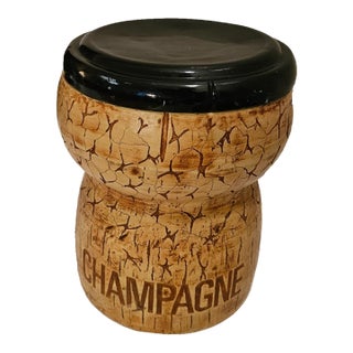 1987 Giant Champagne Cooler and Stool by Think Big For Sale