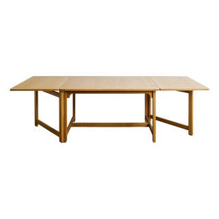Danish Mid-Century Wooden Drop-Leaf Library Table in Oak by Børge Mogensen & P. Lauritsen Denmark, 1960s For Sale
