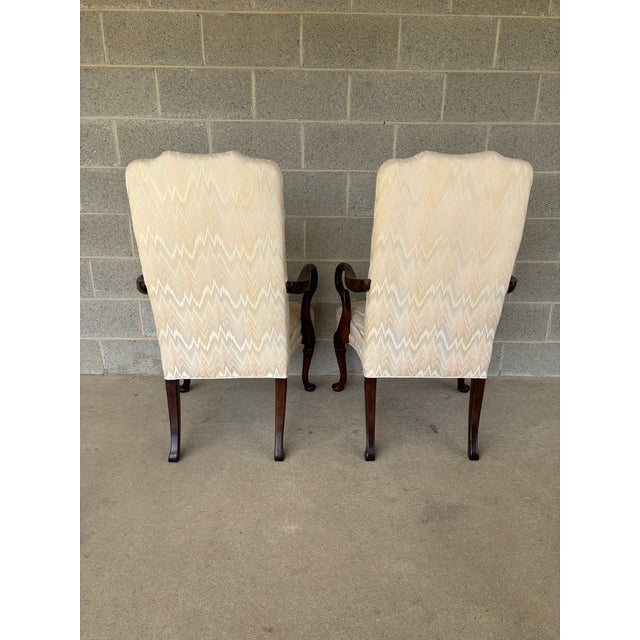 Hickory Chair Mahogany Gooseneck Georgian Style Fireside Chairs - A Pair For Sale - Image 14 of 15