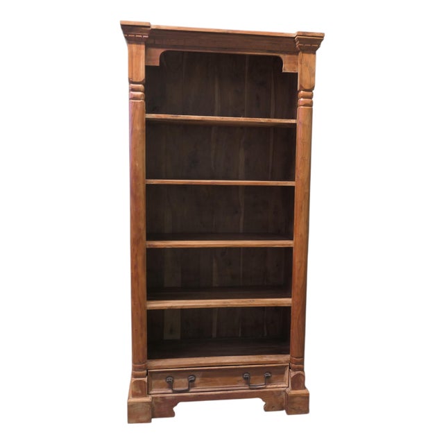 Tall Open Front Bookcase with Drawer, 1960 For Sale