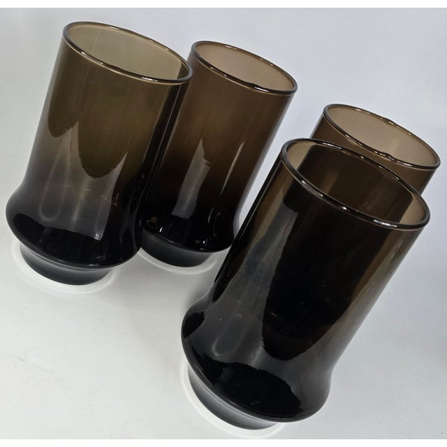 Vintage Deepest Mocha Swerve Tumblers- Set of Four For Sale - Image 6 of 9