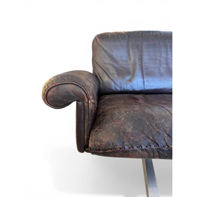 DS-31 3-Seater Sofa in Brown Leather on Cantilever Legs from de Sede, Switzerland, 1970s For Sale - Image 6 of 9