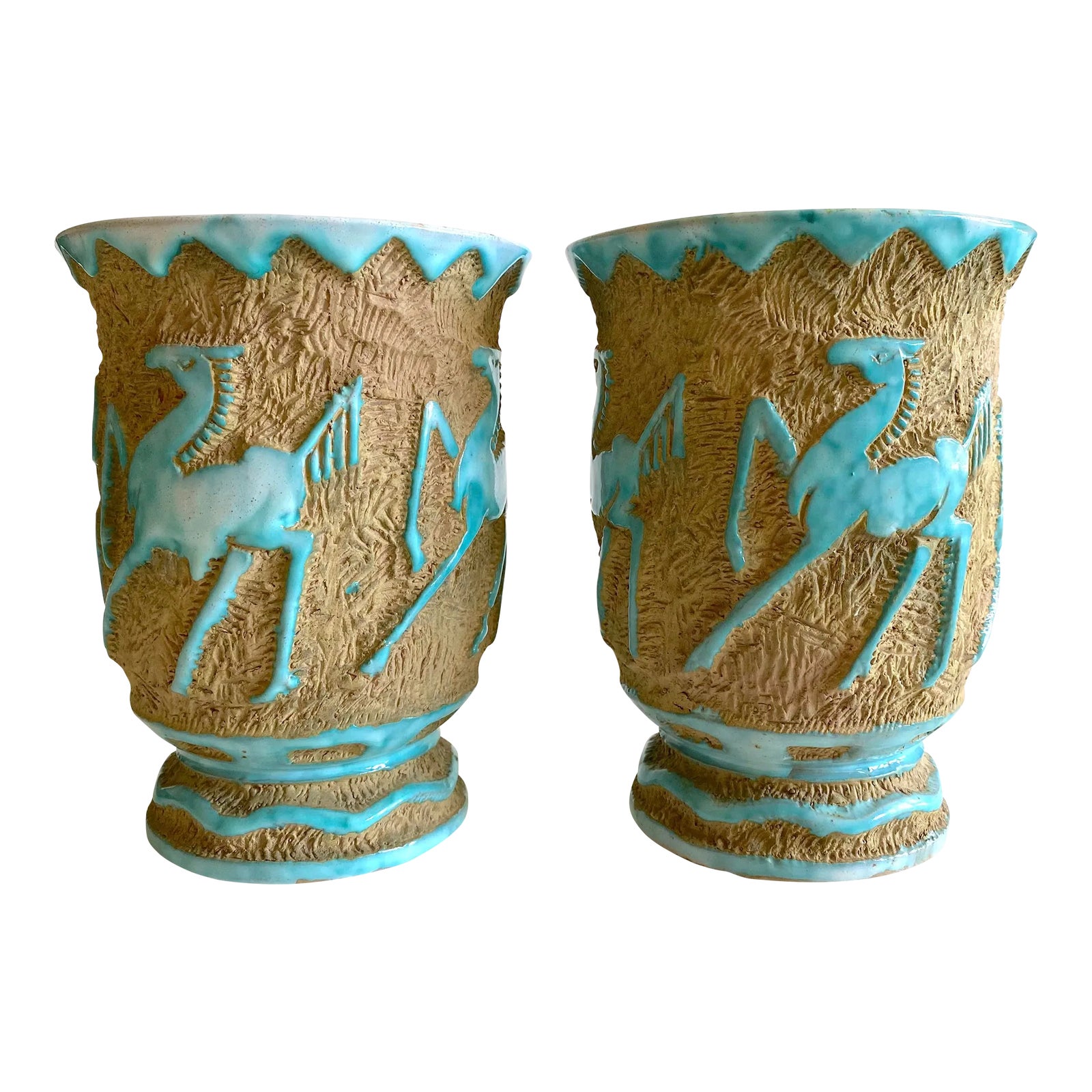 Vintage 1950s Mid Century Modernist Saca Italian Art Pottery Sgraffito ...