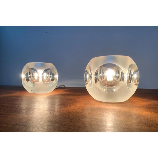 Glass Vintage German Glass Table Lamps from Peill & Putzler, Set of 2 For Sale - Image 7 of 18