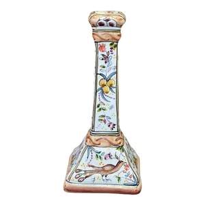 1970s Hand Painted Portuguese Candle Holder