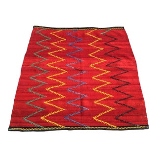 Red Small Turkish Kilim Rug, 48" X 42" For Sale